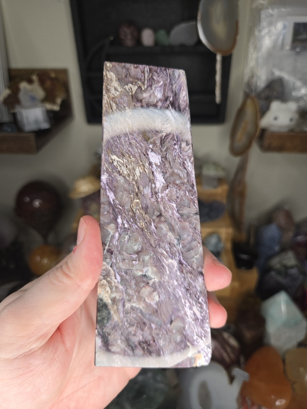UV Reactive Charoite Crystal Polished Free Form